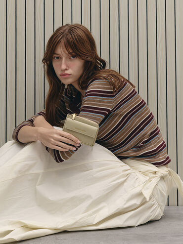 Lyla Front-Pocket Card Holder, Pale Olive, hi-res