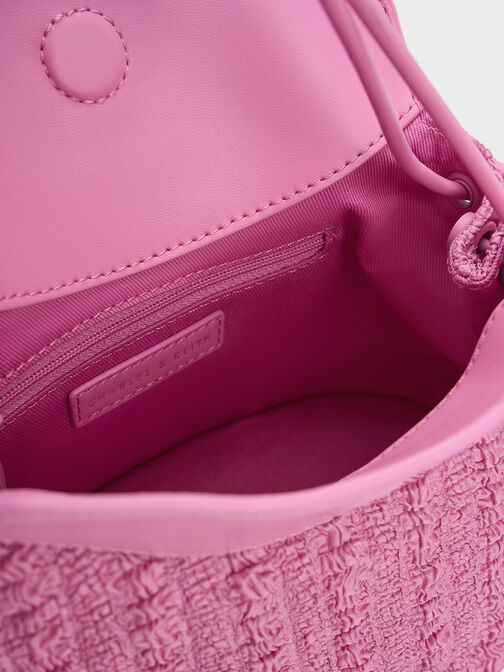 Bow-Tie Ruched Curved Bag, , hi-res