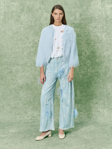 Bow Ballet Pumps, Chalk, hi-res