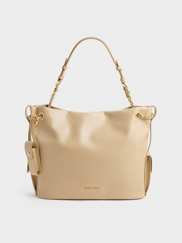 XL Lottie Side-Pocket Tote Bag, Sand Beige, hi-res