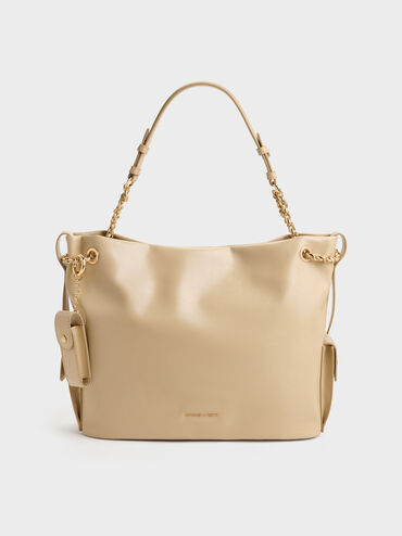 XL Lottie Side-Pocket Tote Bag, Sand Beige, hi-res
