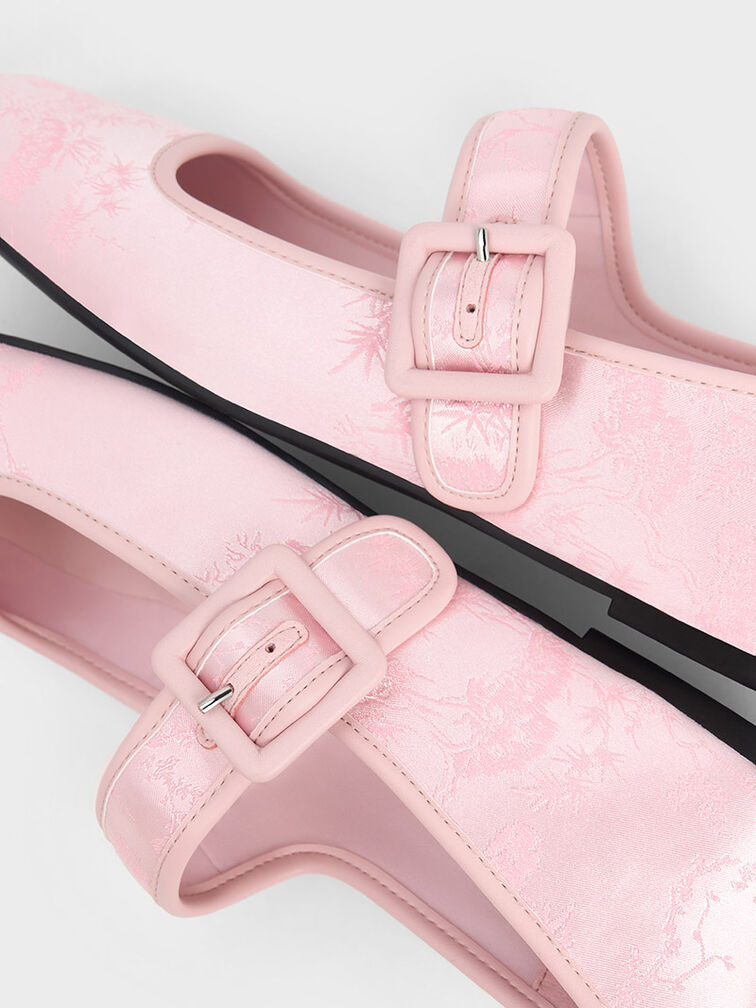 Clementine Recycled Polyester Mary Jane Flats, Light Pink, hi-res