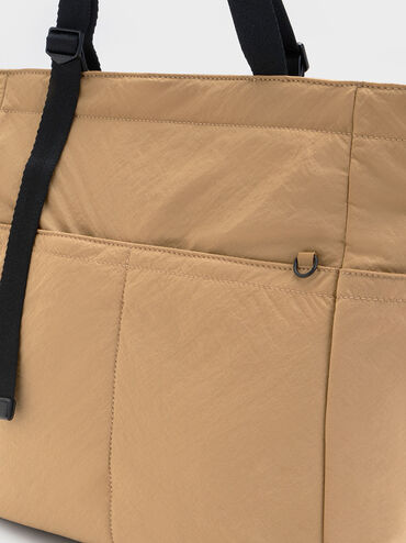 Soleil Nylon Tote Bag, Camel, hi-res