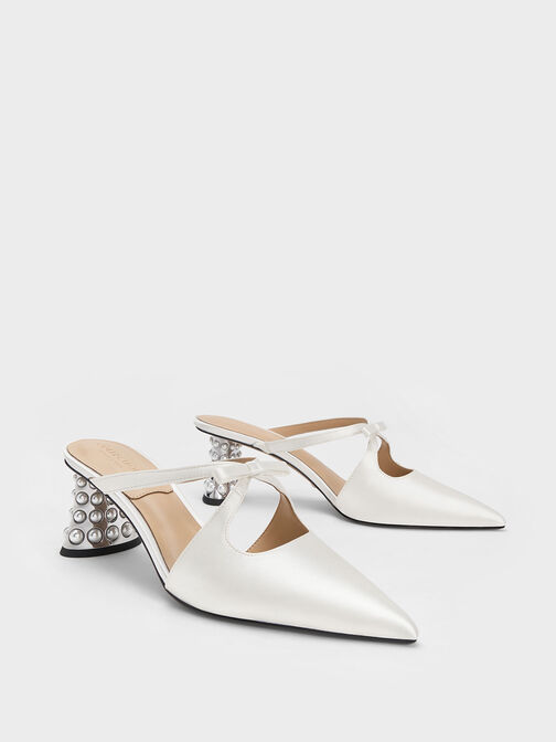 Beaded Heel Bow Mules, , hi-res