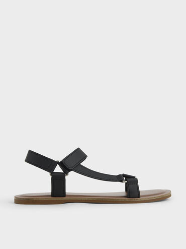 Asymmetric Strap Sandals, , hi-res