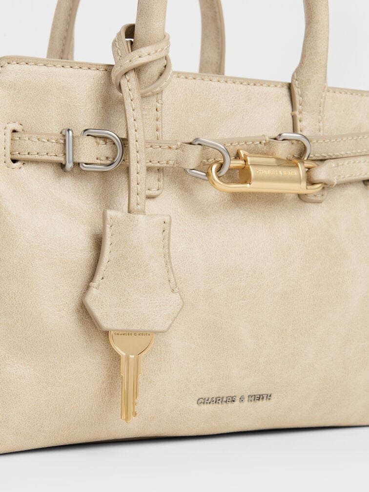 กระเป๋าโท้ทขนาดมินิรุ่น Delfina, สีแซนด์, hi-res