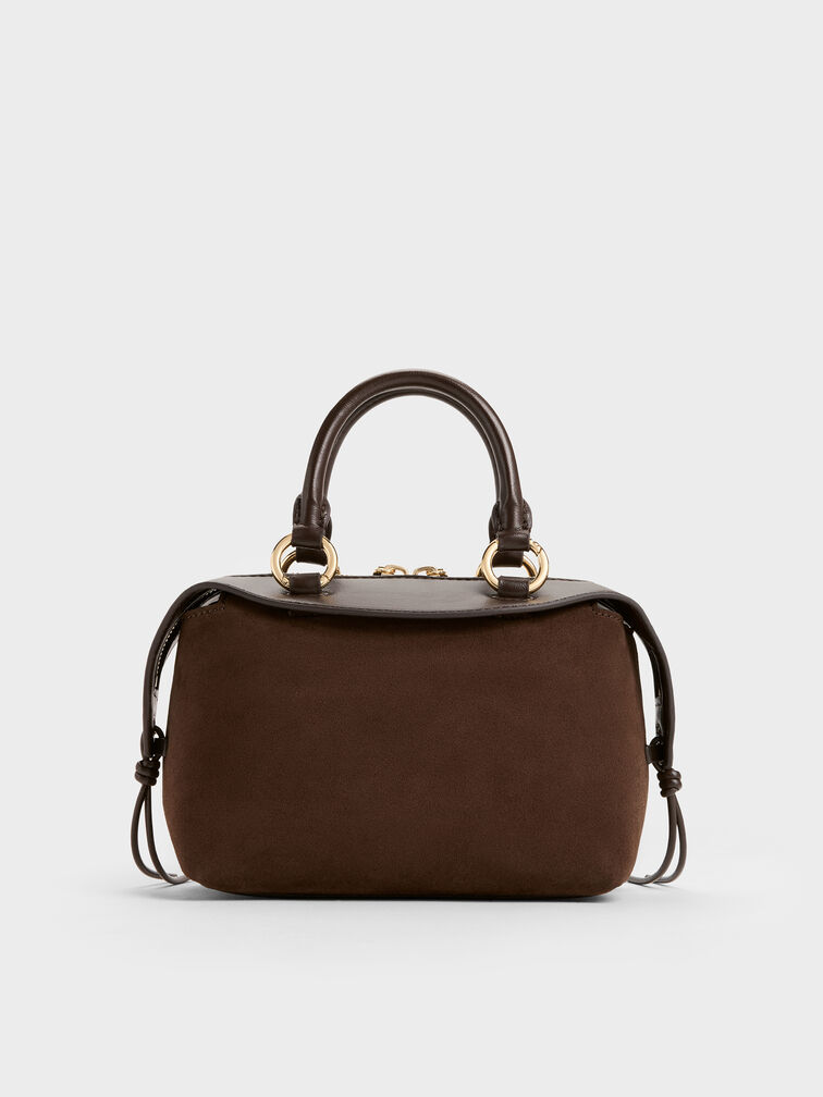 Haylen Braided-Charm Bowling Bag, Espresso Brown, hi-res
