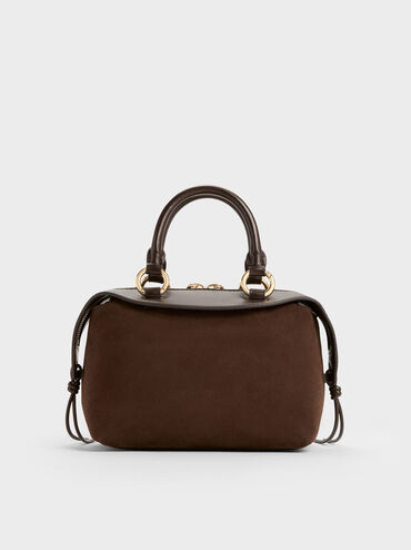 Haylen Braided-Charm Bowling Bag, Espresso Brown, hi-res