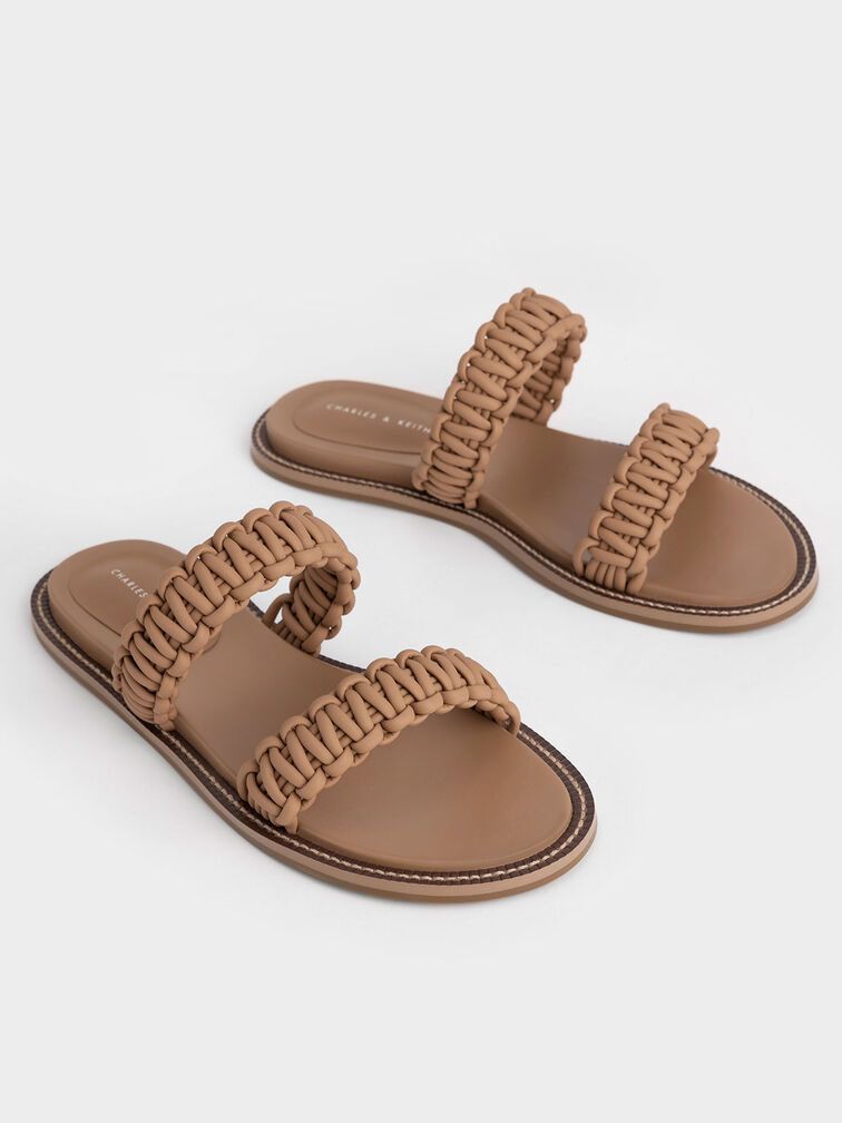 Braided Strap Slide Sandals, , hi-res