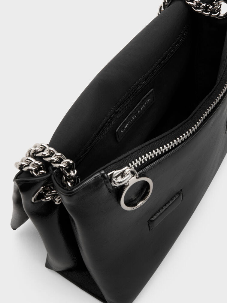 Sianna Chain Shoulder Bag, Noir, hi-res