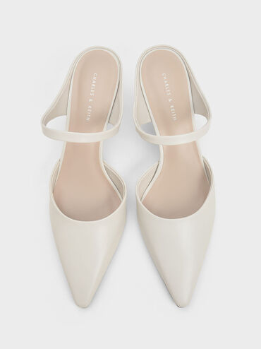 Slant Heel Mules, สีขาว, hi-res