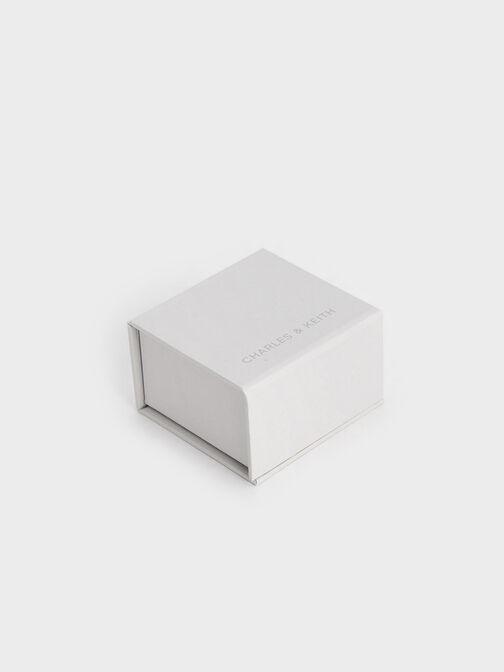 แหวนดีไซน์แบบไขว้ประดับด้วยคริสตัลรุ่น Reverie, สีเงิน, hi-res