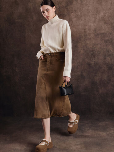 กระเป๋าโท้ทหูจับแบบปมรุ่น Sammie, สีดำ, hi-res