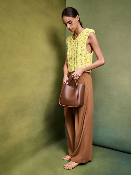 Mini Lyla Tubular Tote Bag, Chocolate, hi-res