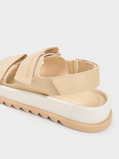 Buckled Sports Sandals, สีแซนด์, hi-res