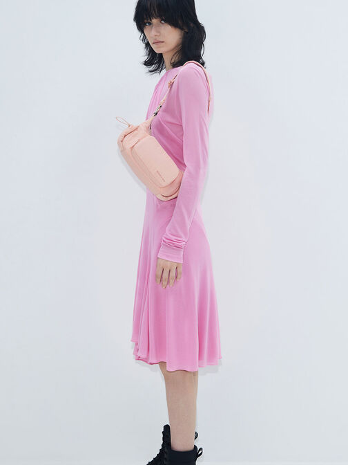 Soleil Nylon Shoulder Bag, สีชมพู, hi-res