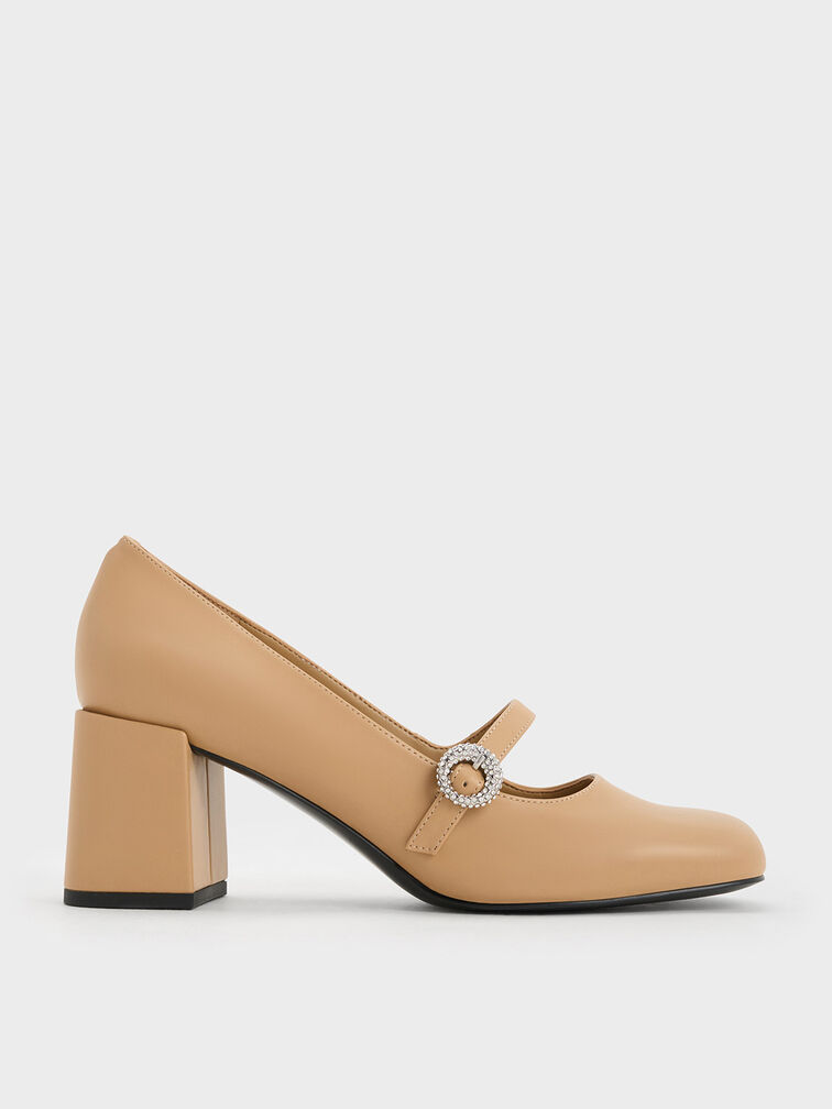 Crystal-Embellished Mary Jane Pumps, , hi-res