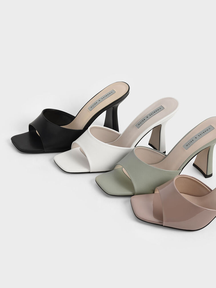 Square Toe Heeled Mules, , hi-res
