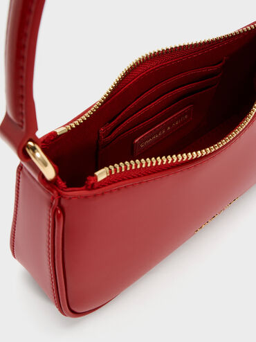 Elspeth Horse-Motif Shoulder Bag, Tomato Red, hi-res