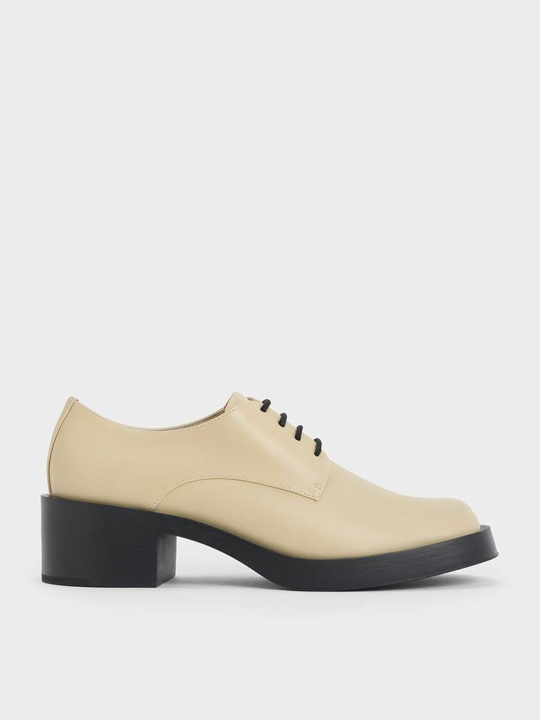 Block Heel Lace-Up Oxfords, , hi-res