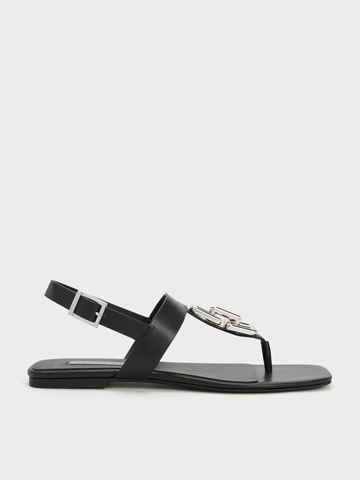 Chain-Link T-Bar Sandals, , hi-res