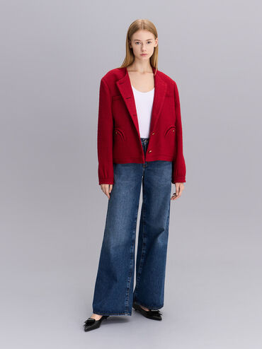 Sculptural Knot Pointed-Toe Flats, หนังเงาสีดำ, hi-res