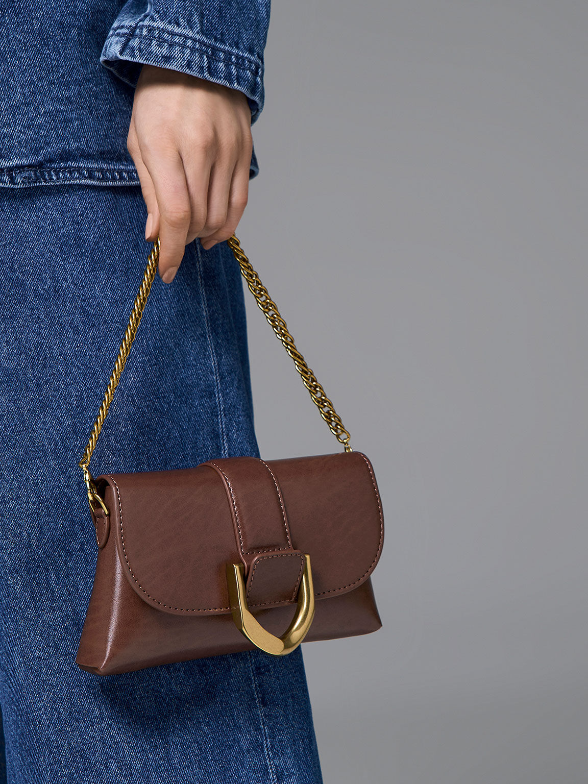 Dark Brown Gabine Crossbody Bag CHARLES & KEITH TH