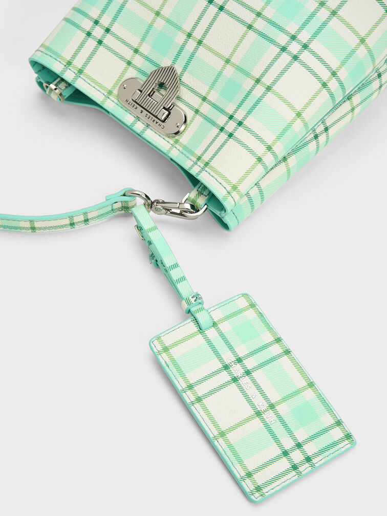 Alcott Checkered Bucket Bag, , hi-res