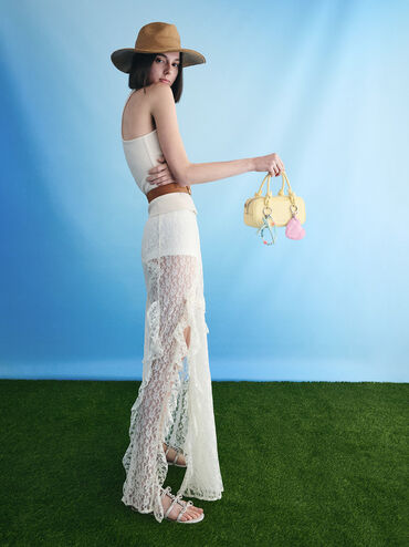 Sammie Knotted-Handle Elongated Bag, Butter Yellow, hi-res