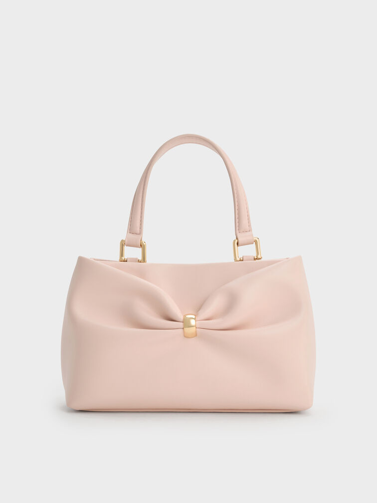 Halsey Ruched Top Handle Bag, Soft Pink, hi-res