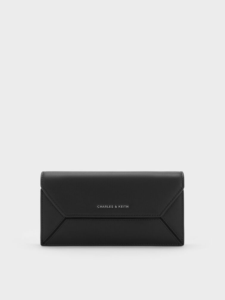 Nasrin Geometric Long Wallet, Noir, hi-res