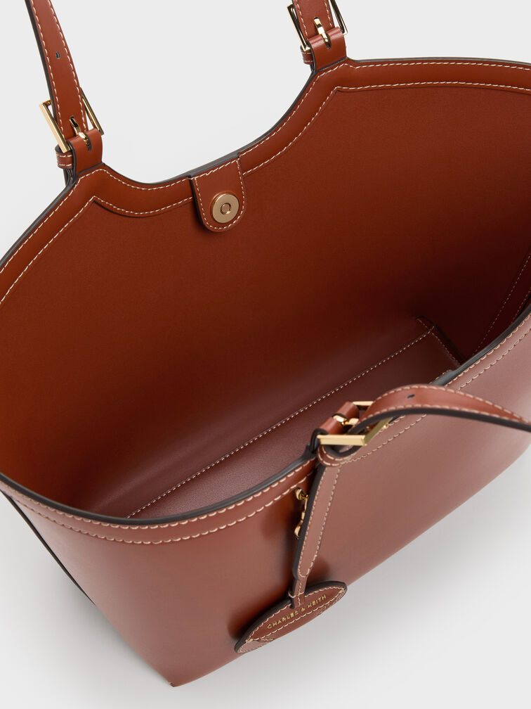 กระเป๋าโท้ทไซซ์ใหญ่พิเศษรุ่น Enola, สีอิฐ, hi-res