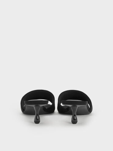 รองเท้าส้นสูงแบบเปิดส้นวัสดุหนังกลับเทียมรุ่น Ruthie, สีแบล็คเท็กซ์เจอร์, hi-res