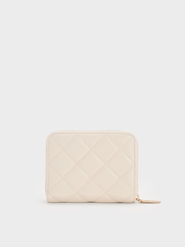 Alva Quilted Zip-Around Wallet, Cream, hi-res