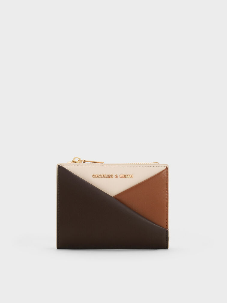 Midori Colourblock Geometric Small Wallet, Multi Brown, hi-res