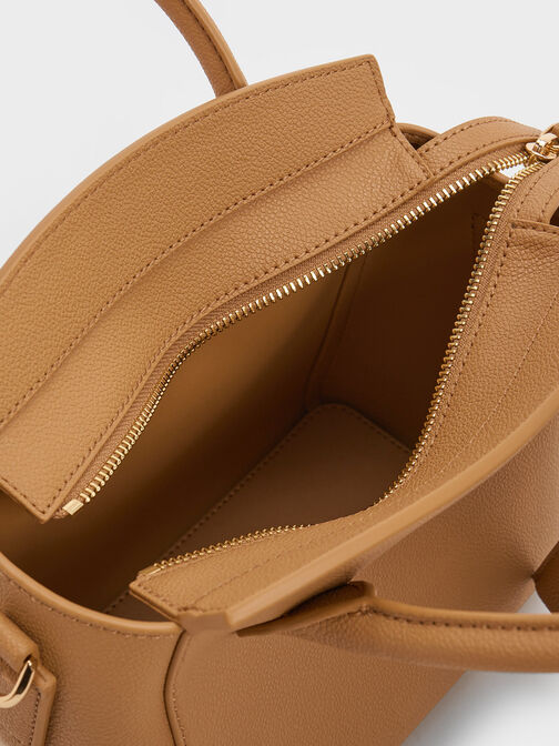 Harper Structured Top Handle Bag, Camel, hi-res