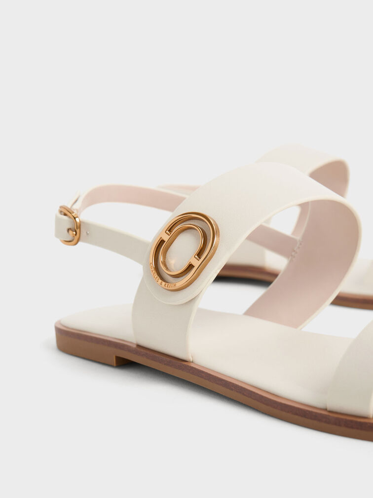 Metallic Accent Back Strap Sandals, , hi-res