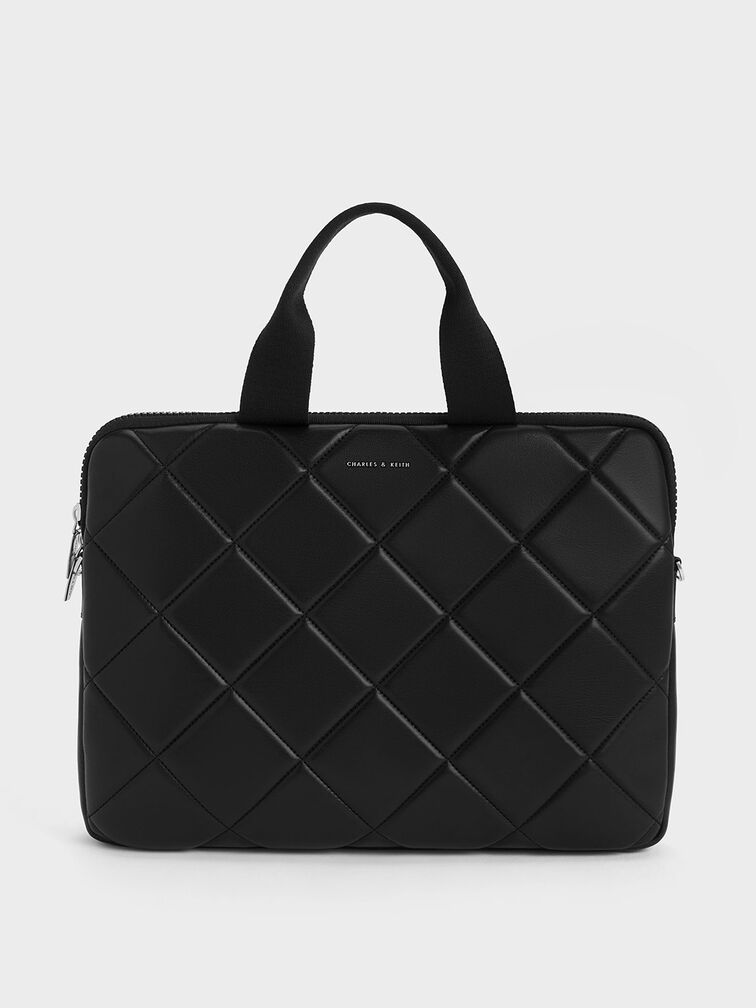 Aubrielle Quilted Laptop Bag, Noir, hi-res