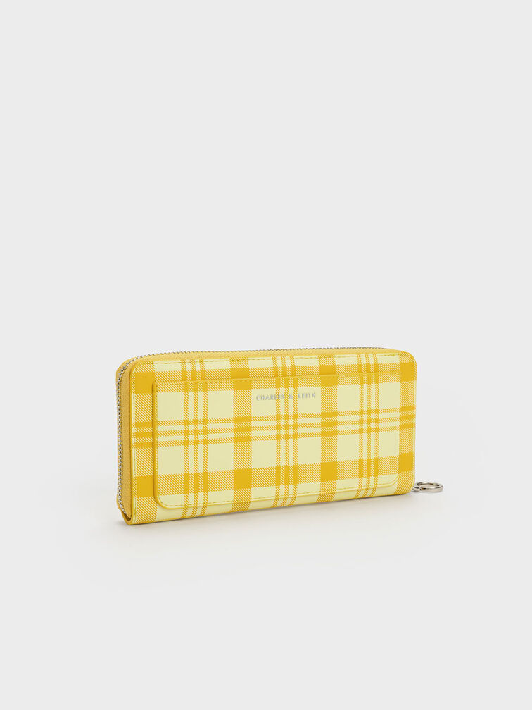 Cyrus Checkered Long Wallet, , hi-res