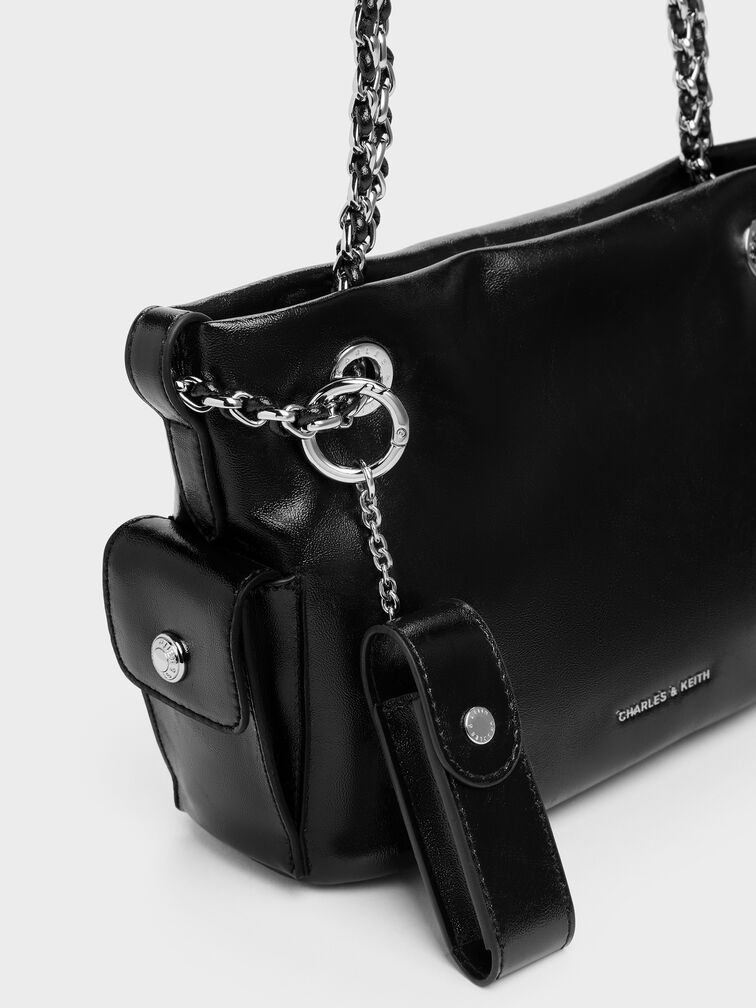 Lottie Side-Pocket Tote Bag, Noir, hi-res