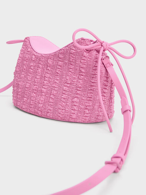 Bow-Tie Ruched Curved Bag, , hi-res