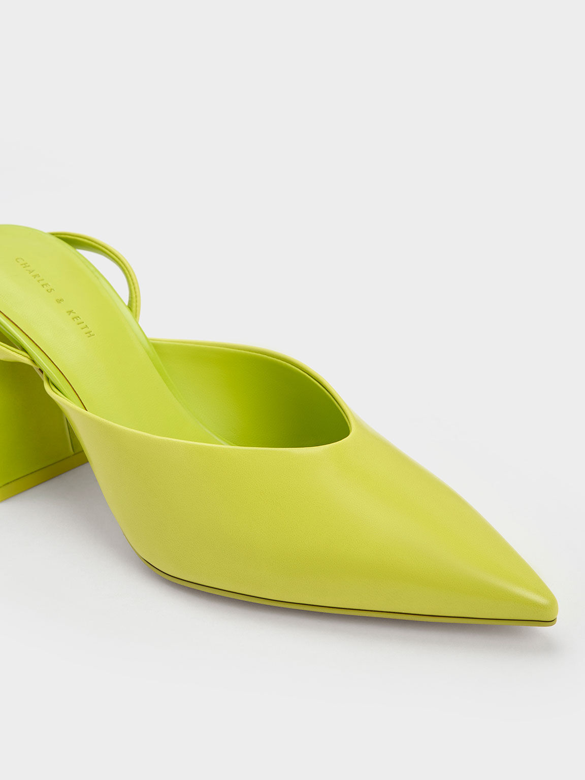 Lime Chunky Heel Ankle Strap Pumps CHARLES KEITH TH
