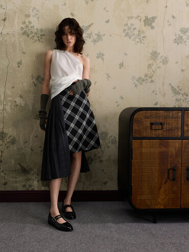 Double-Strap Brogue Mary Janes, Black Boxed, hi-res