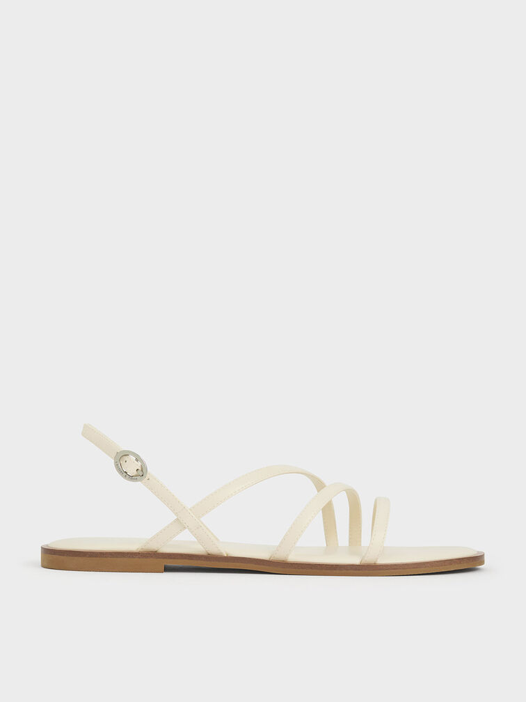Asymmetric Triple-Strap Sandals, , hi-res