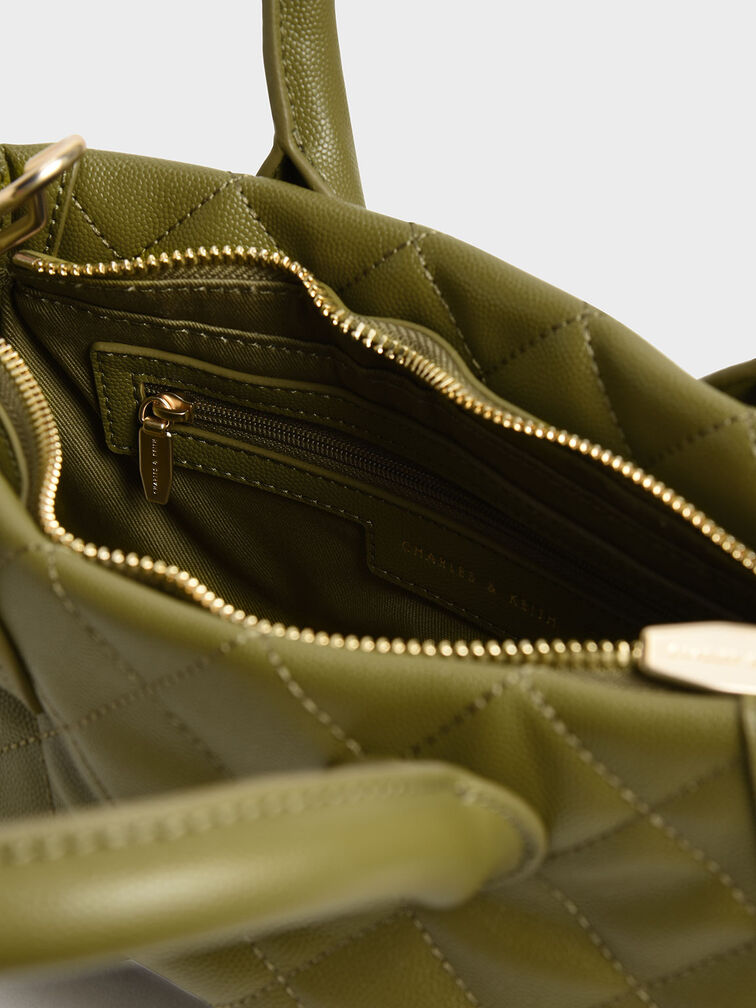 Micaela Quilted Sculptural Tote Bag, , hi-res