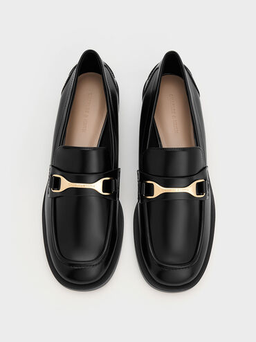 Metallic-Accent Loafers, , hi-res