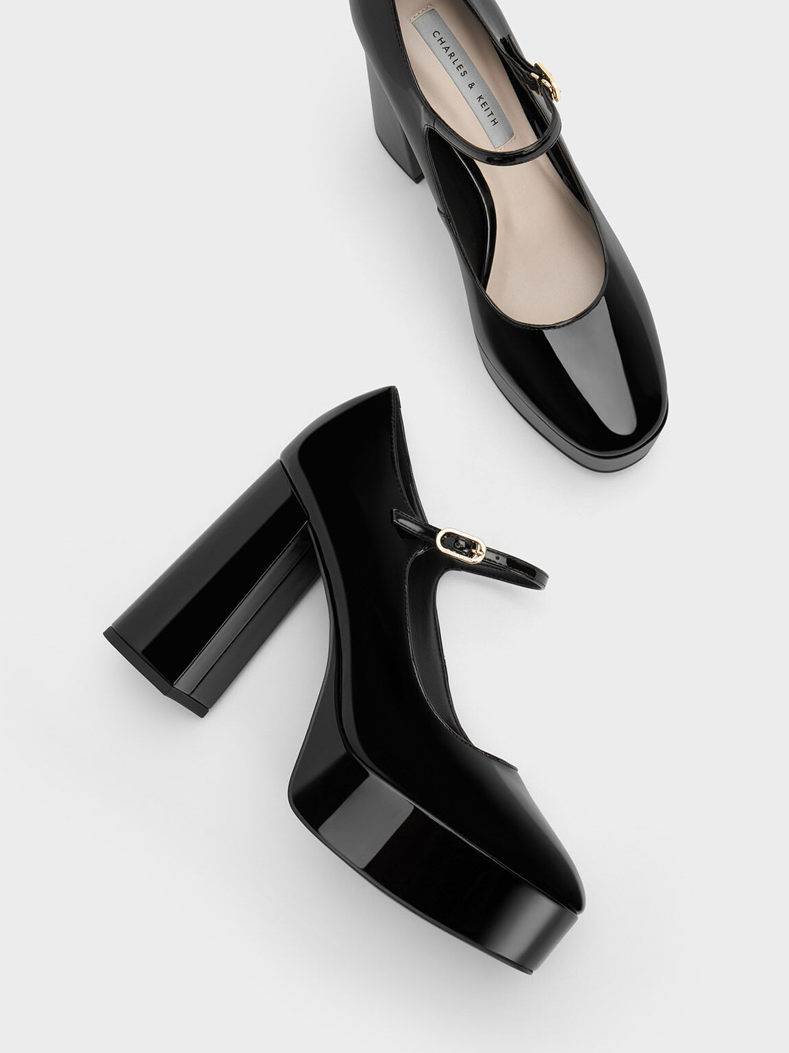 Black Patent Jemma Patent Platform Mary Jane Pumps CHARLES