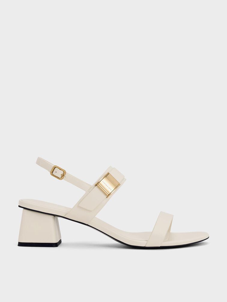 Yvette Double-Strap Heeled Sandals, Chalk, hi-res