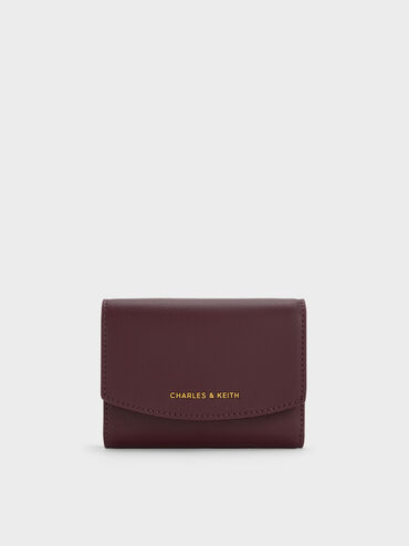 กระเป๋าสตางค์ดีไซน์ที่ปิดด้านหน้าทรงโค้งรุ่น Briony, Wineberry Red, hi-res