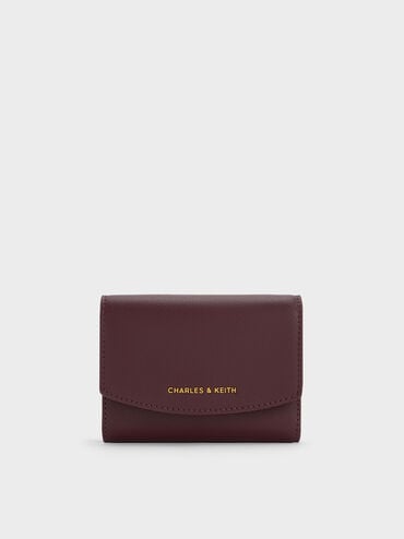 กระเป๋าสตางค์ดีไซน์ที่ปิดด้านหน้าทรงโค้งรุ่น Briony, Wineberry Red, hi-res